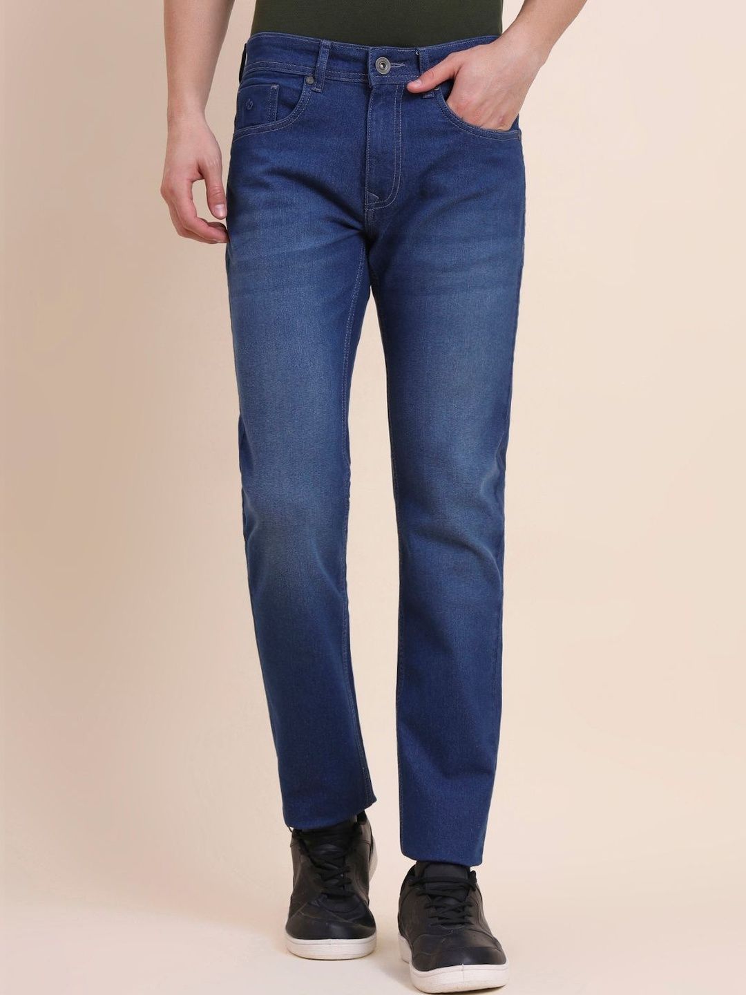 Greenfibre Men Slim Fit Mid-Rise Light Fade Jeans