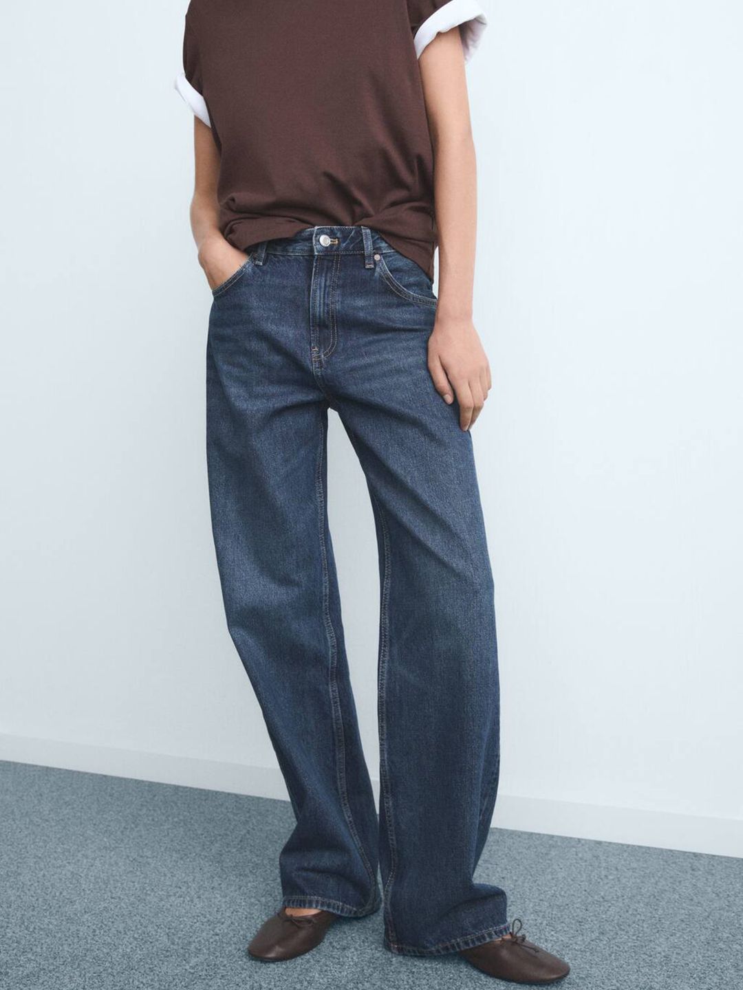 Mid-Rise Pure Cotton Straight Fit Light Fade Jeans