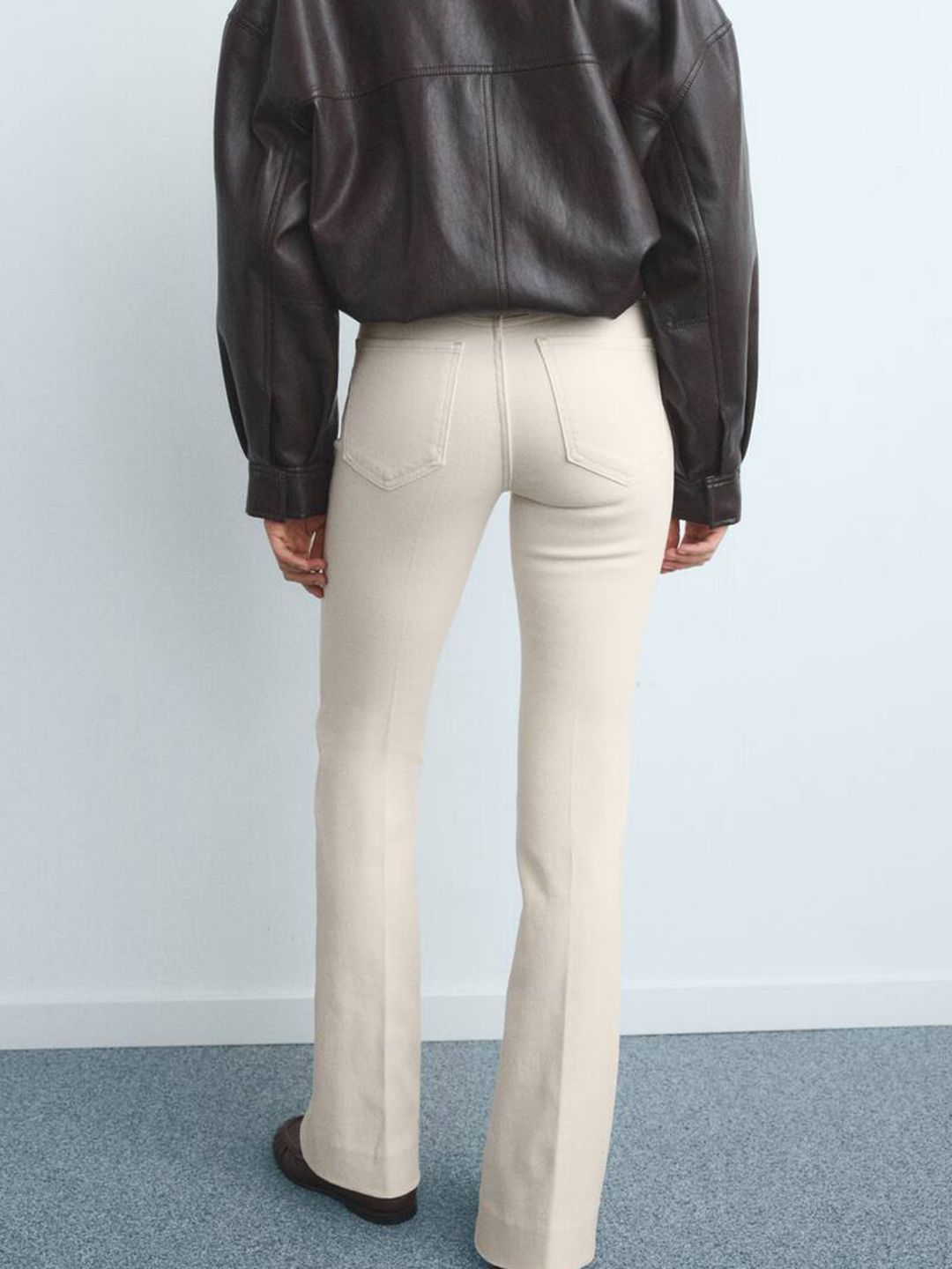 Mid-Rise Bootcut Stretchable Jeans with Front Seam