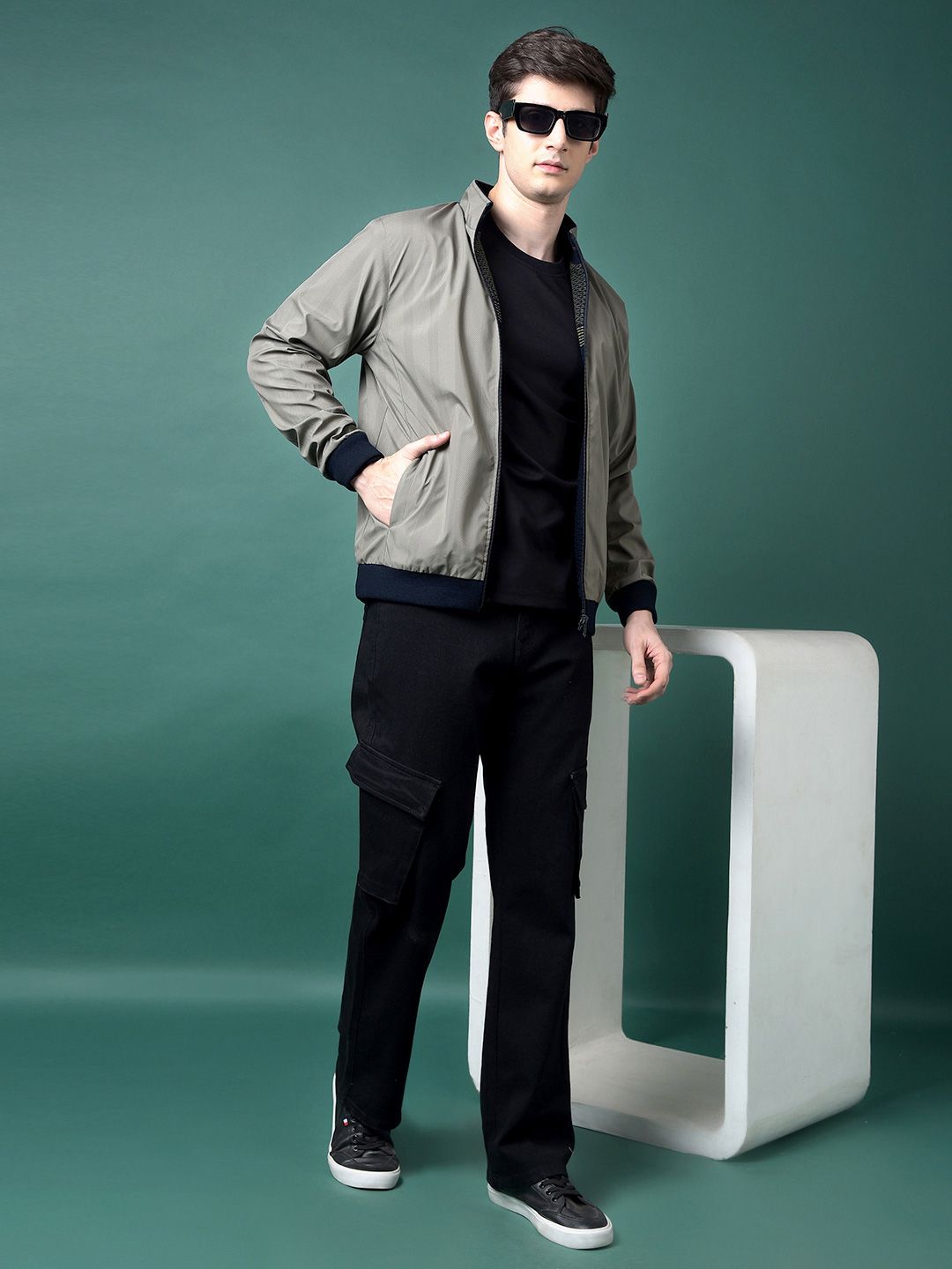 Crimsoune Club Mock Collar Reversible Bomber Jacket