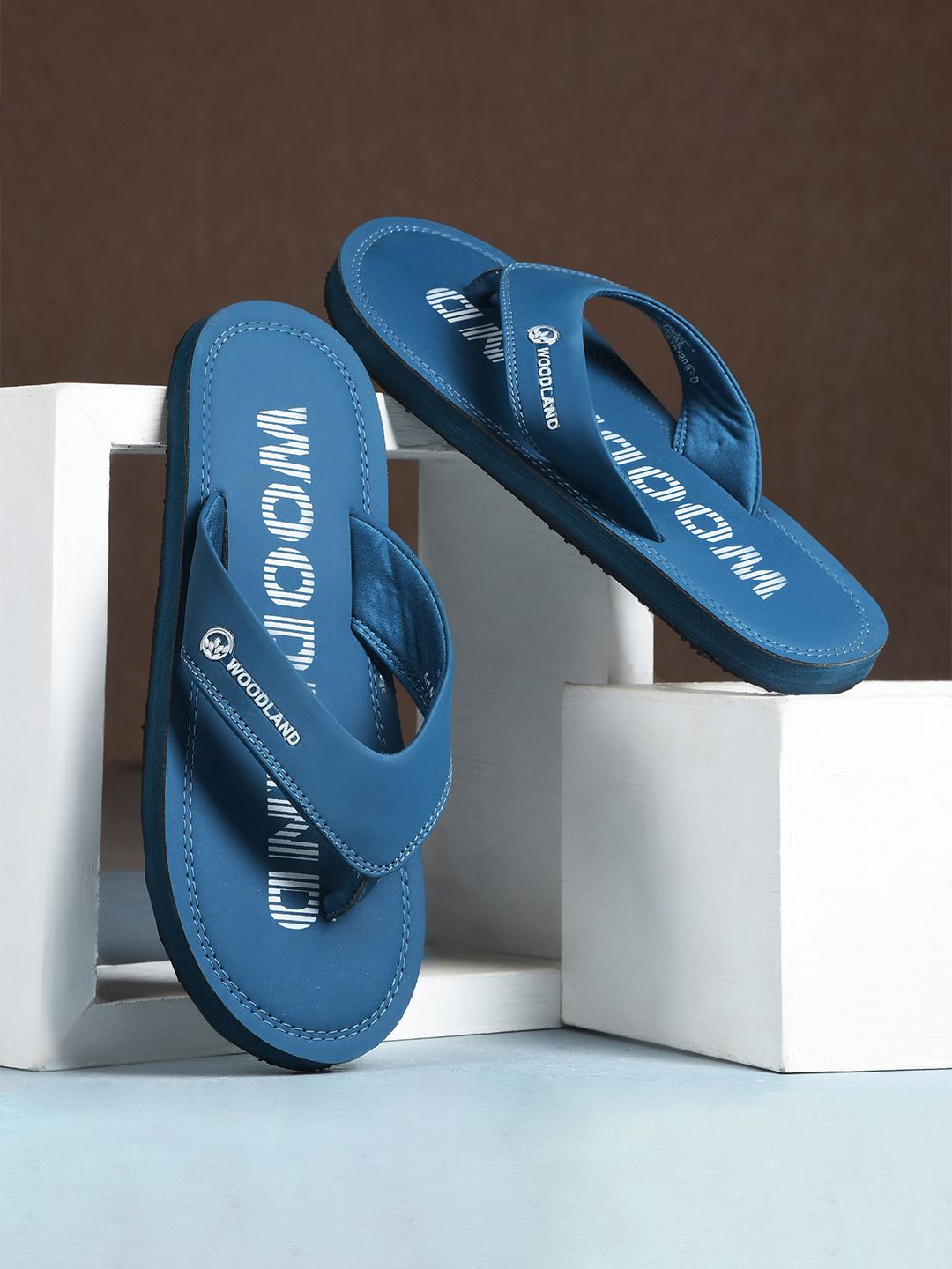 Woodland Men Printed Thong Flip-Flops