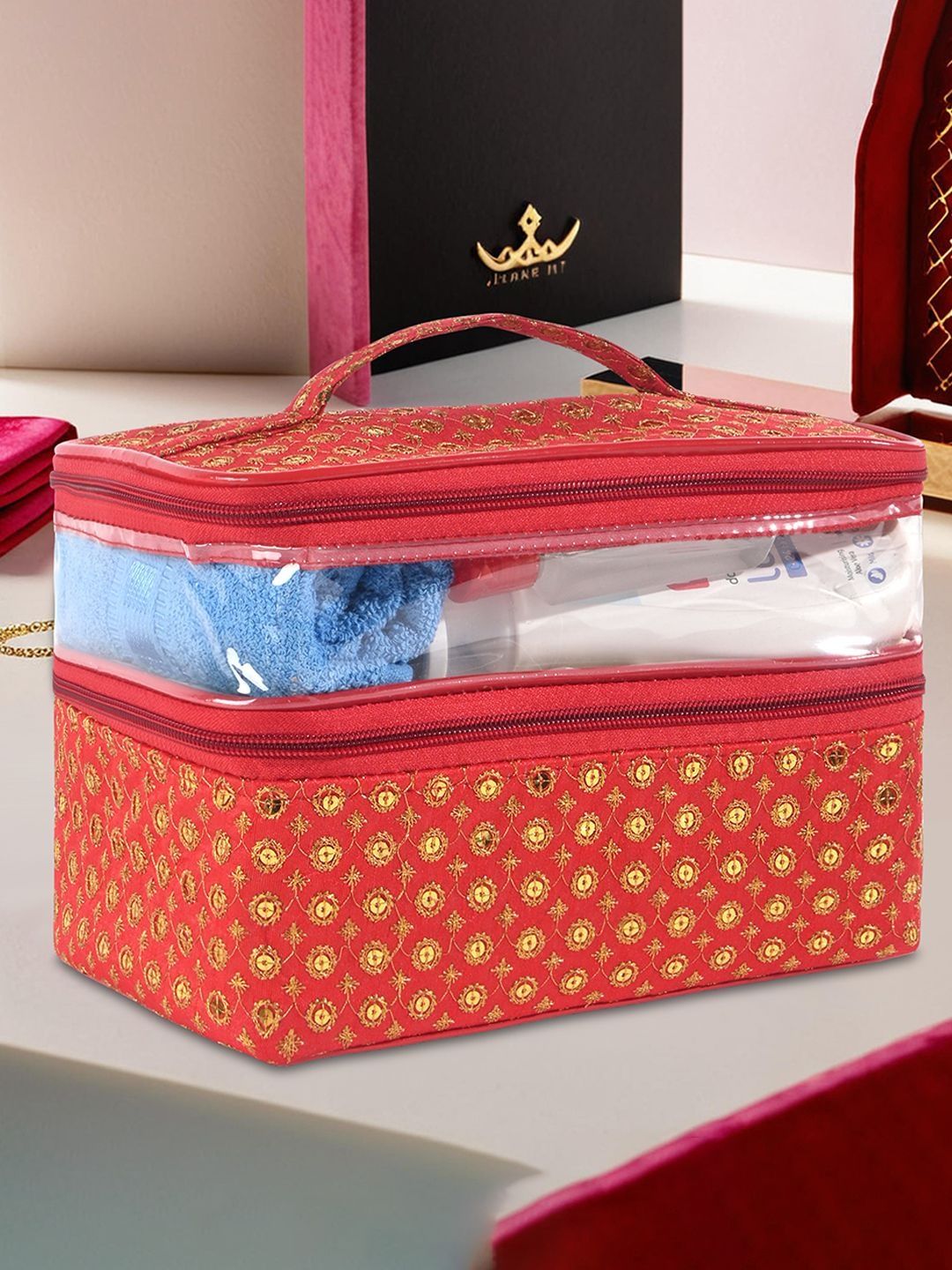 Aura Red Set of 1 Regular Jewellery Organiser Organisers