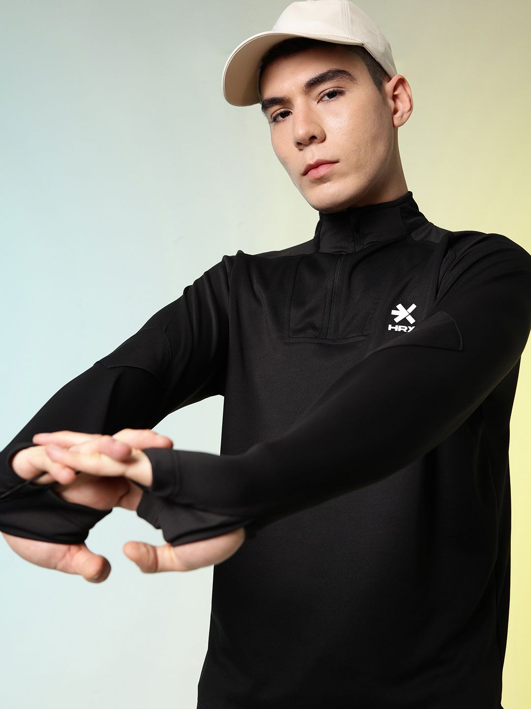 HRX by Hrithik Roshan High Neck Raglan Sleeves Training Sweatshirt
