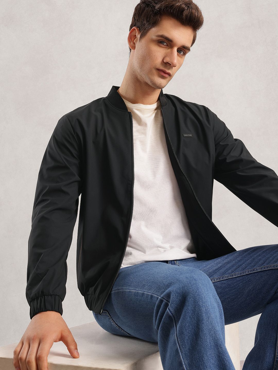 Nautica Stand Collar Bomber Jacket