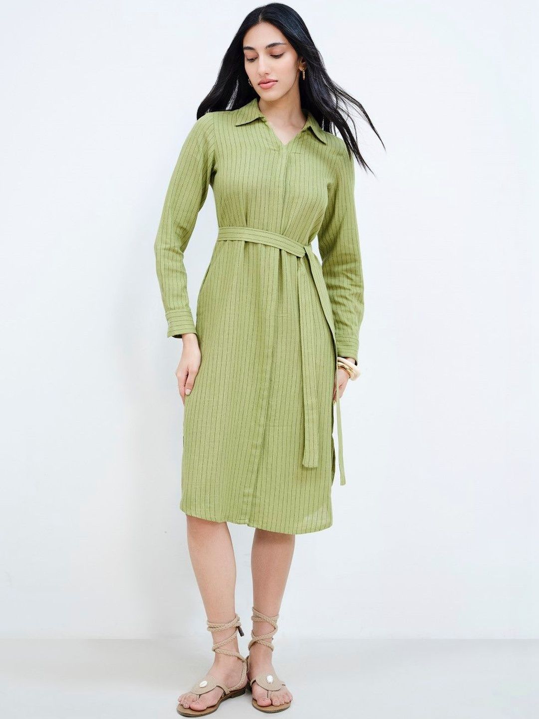 AND AND Striped Shirt Dress