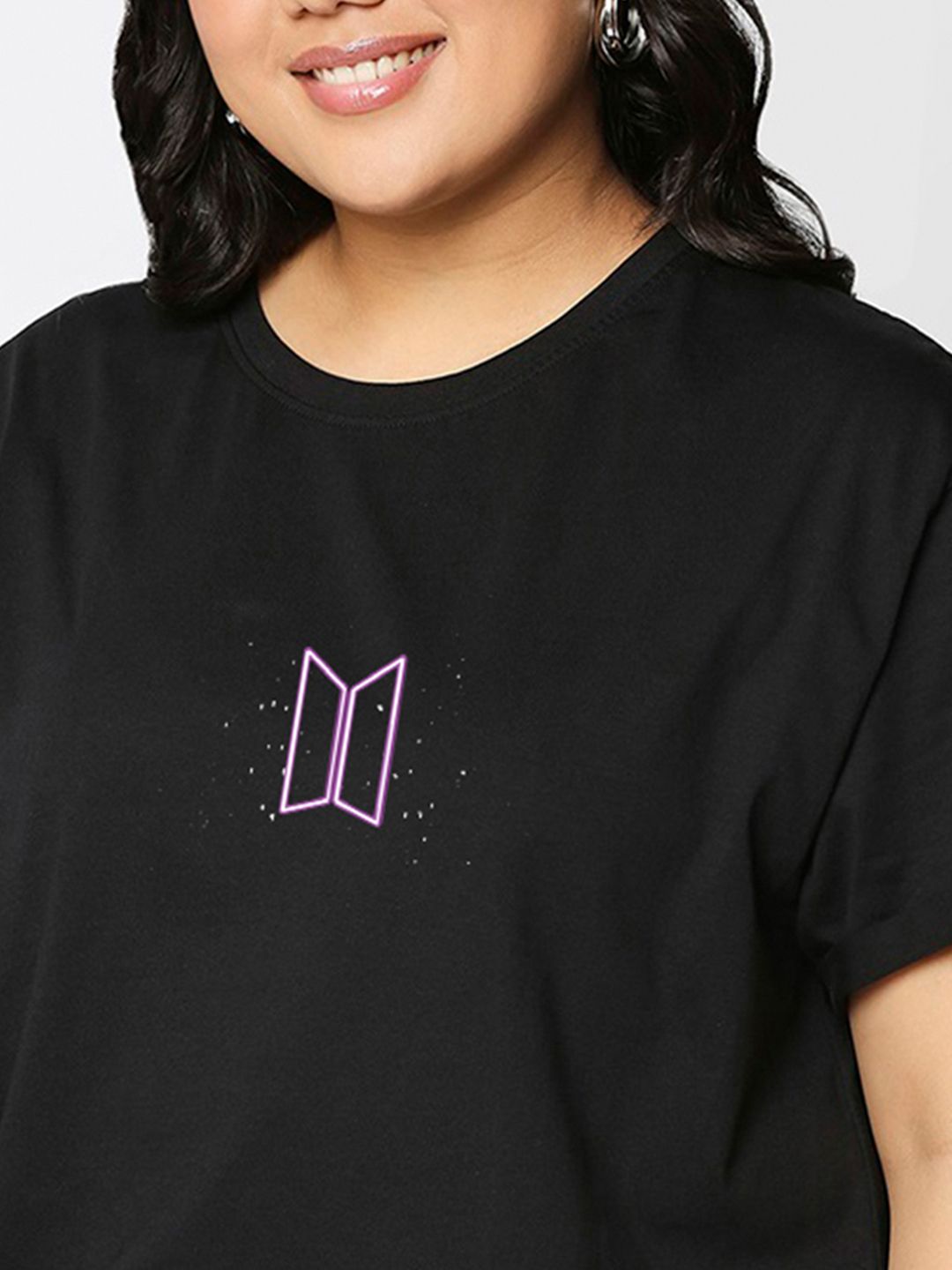 Buy Bewakoof Plus BTS My Universe Graphic Printed Cotton T-shirt