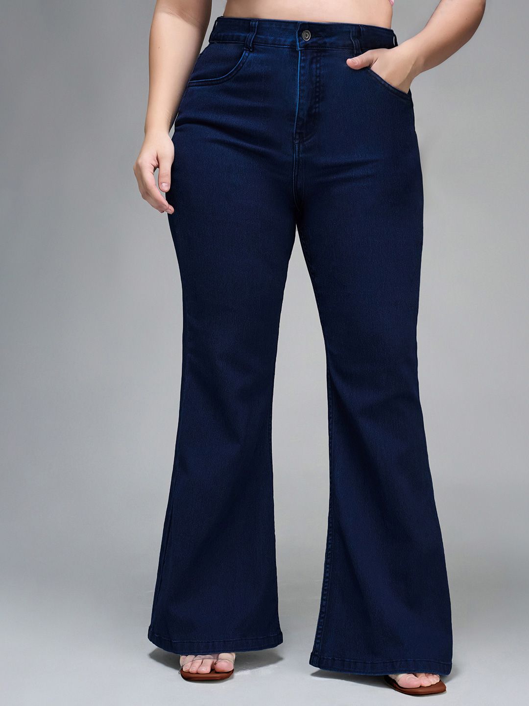 Miss Chase A+ Plus Size Women Bootcut High-Rise Stretchable Jeans