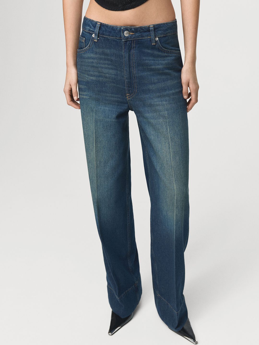 Pure Cotton Straight Fit Heavy Fade Jeans