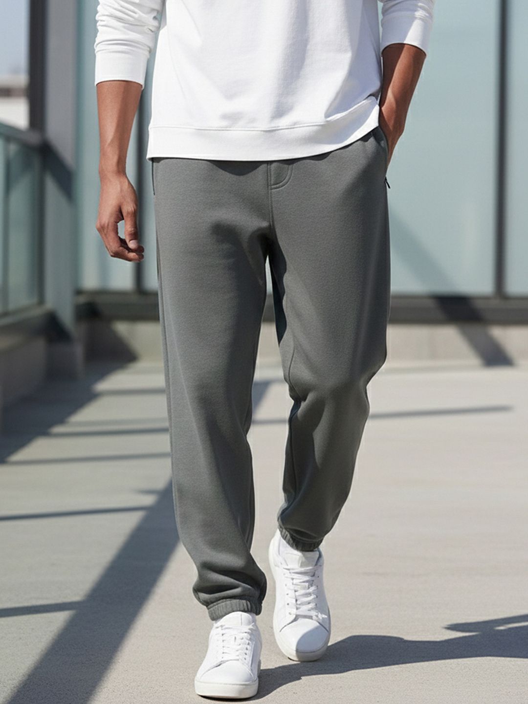 Bewakoof Men Charcoal Grey Oversized Joggers