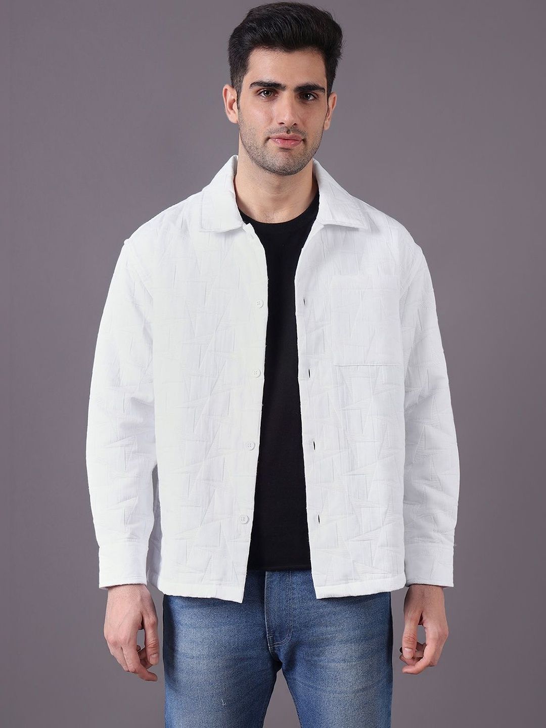 URBAN SCOTTISH URBAN SCOTTISH Men Cotton Spread Collar Long Sleeves Shackets