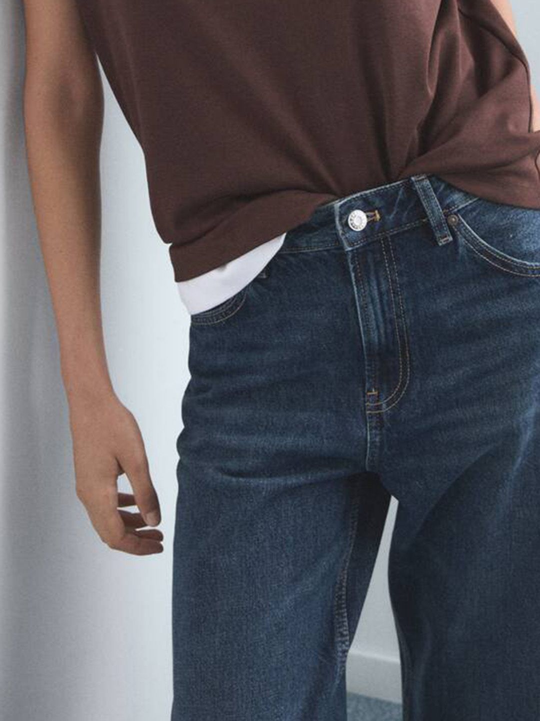 Mid-Rise Pure Cotton Straight Fit Light Fade Jeans