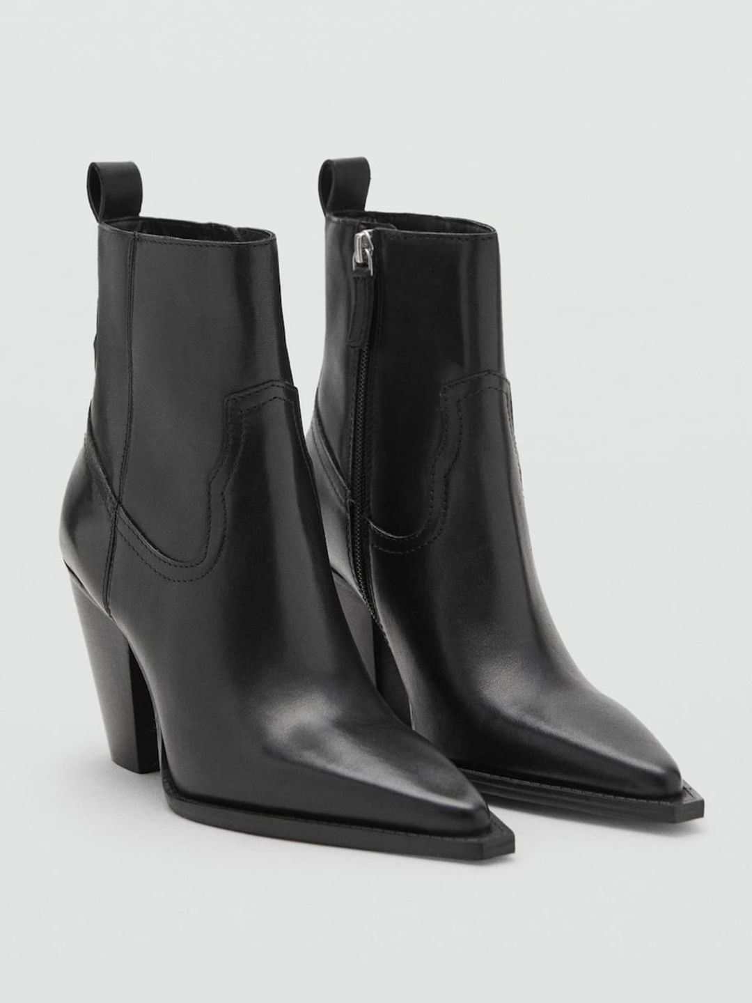 MANGO Women Mid-Top Block Heeled Regular Boots