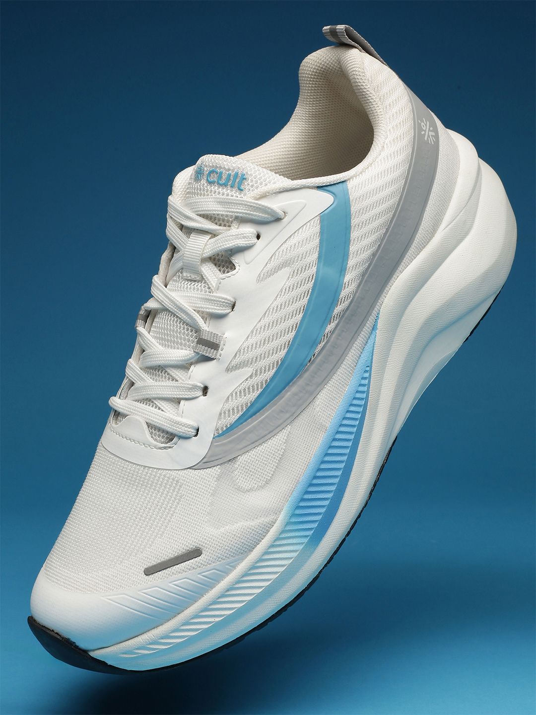 CULT Men's Envo Running Shoes - White & Sky Blue