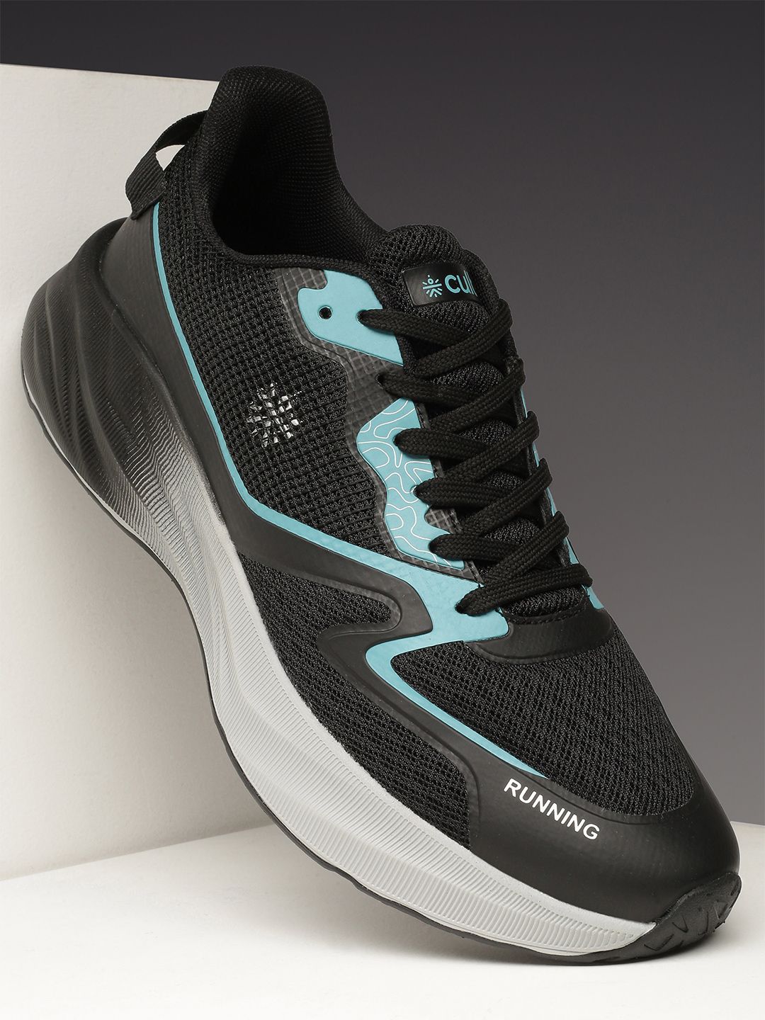 CULT Men's Nitro Running Shoes - Black & Sea Green