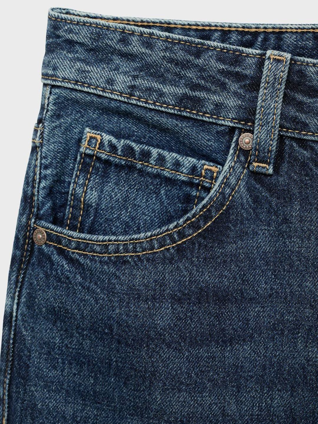 Mid-Rise Pure Cotton Straight Fit Light Fade Jeans