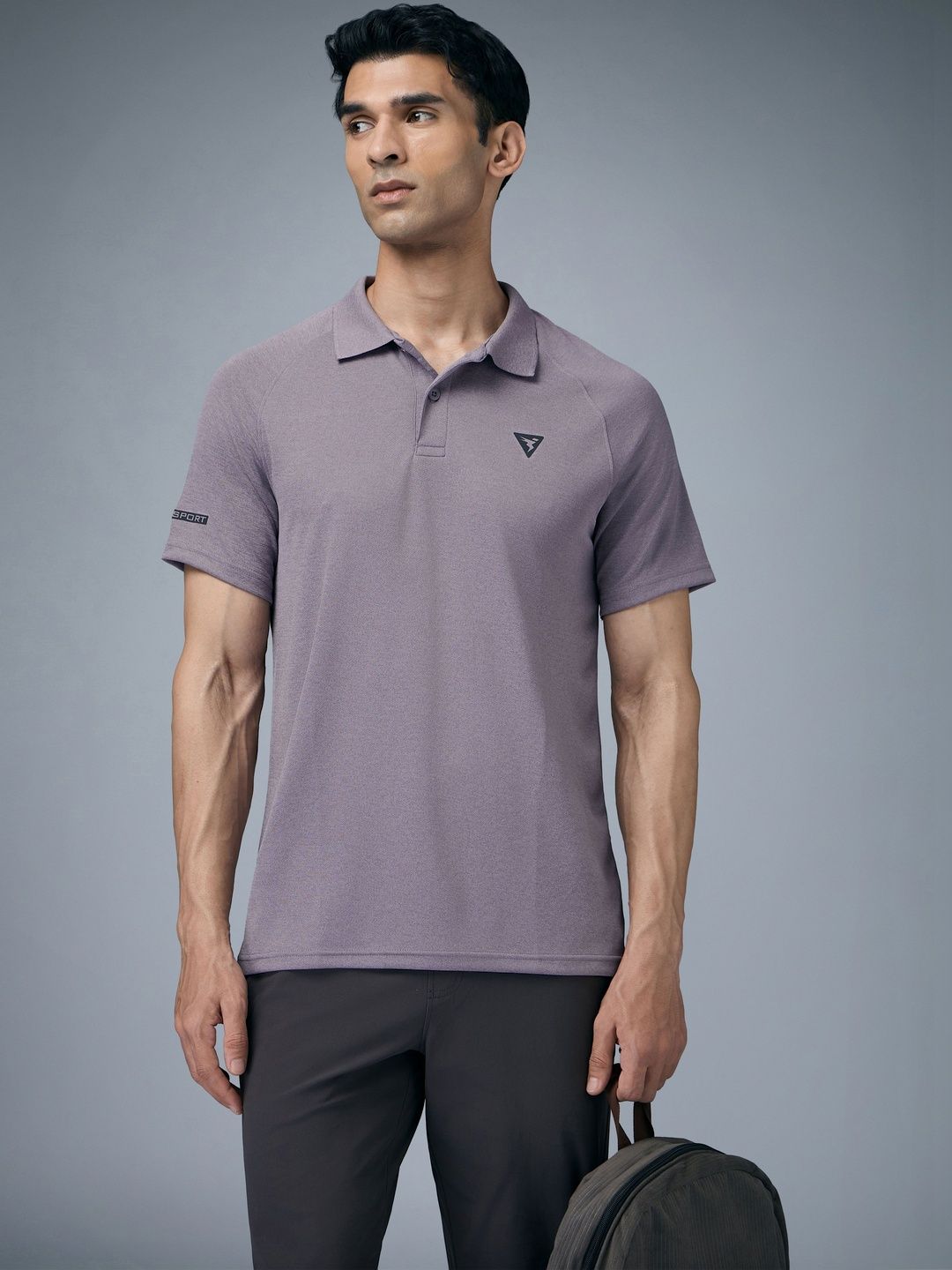 Technosport Men Polo Collar Antimicrobial Slim Fit T-shirt