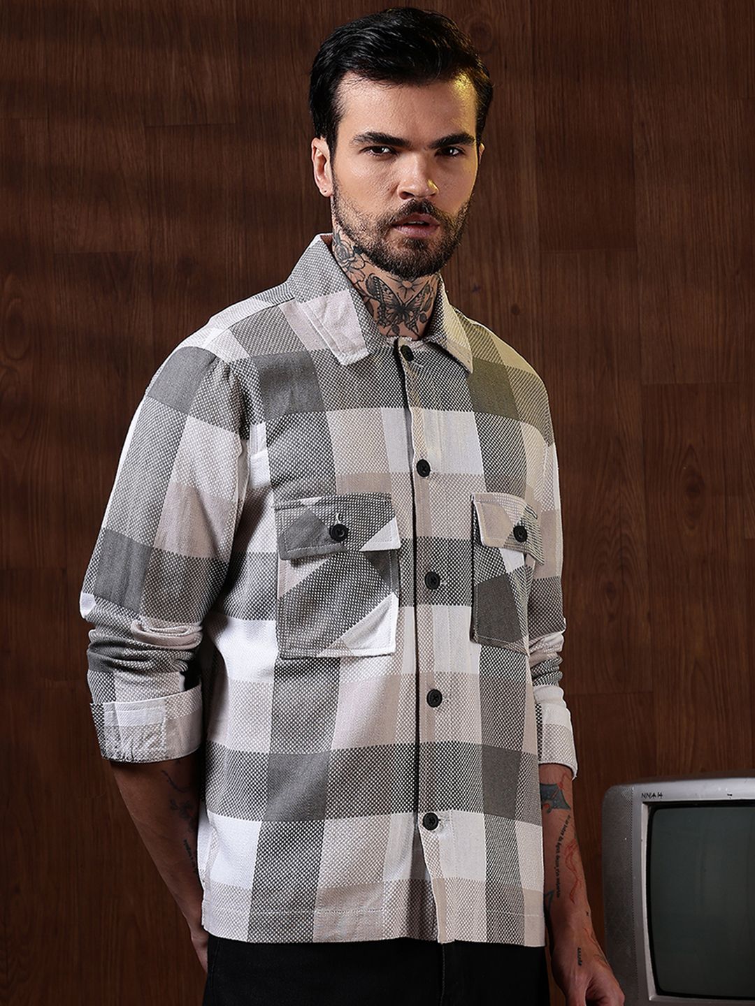 Eszett Men Checked Tailored Jacket