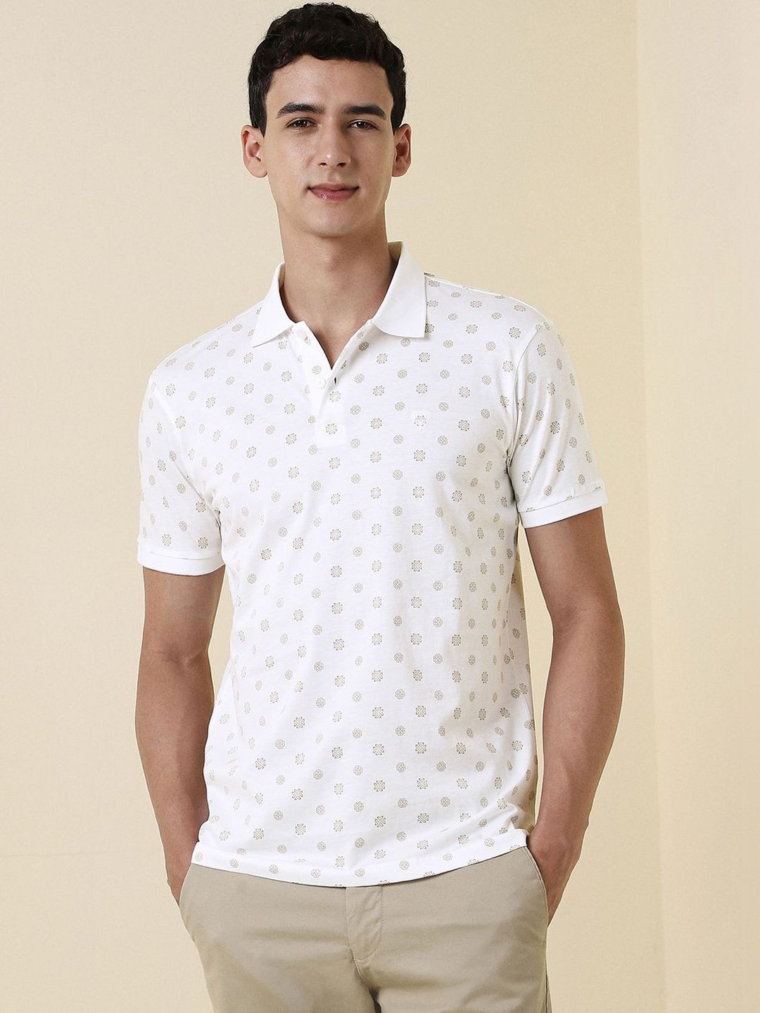 Allen Solly Men Printed Polo Collar T-shirt