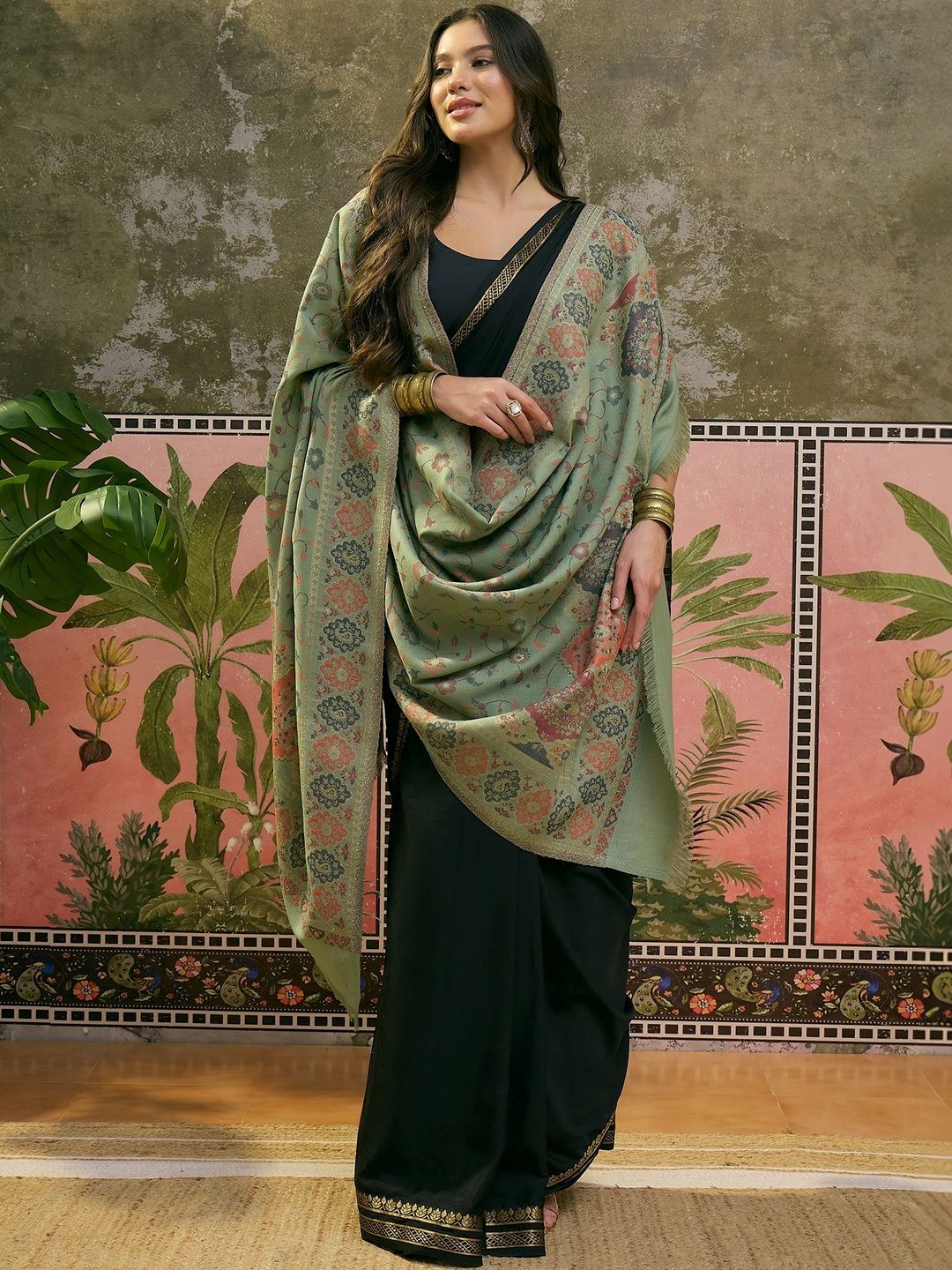 Sangria Women Pashmina Kashmiri Kaani Weave Shawl