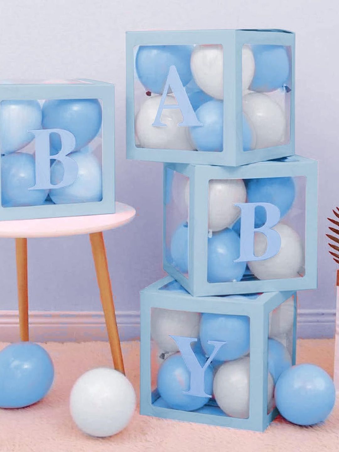 Bubble Trouble Blue & White Glossy Festive-Decor Decorative Balloons