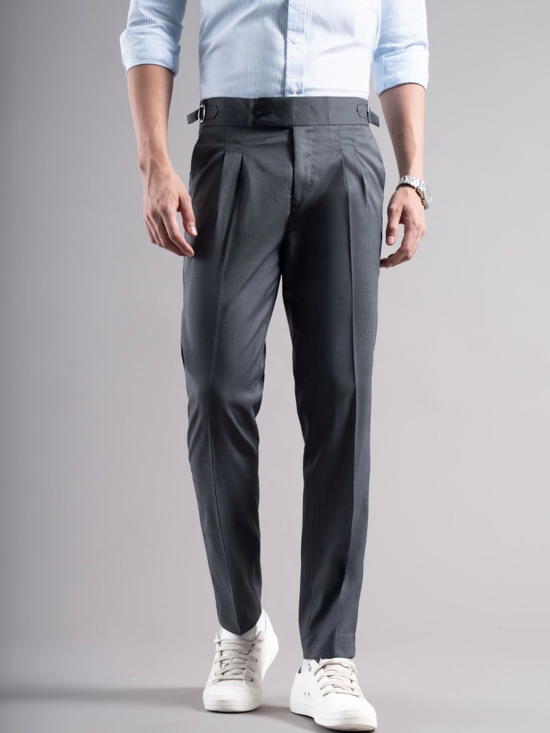 PAUL STREET Men Classic Pleated Trousers