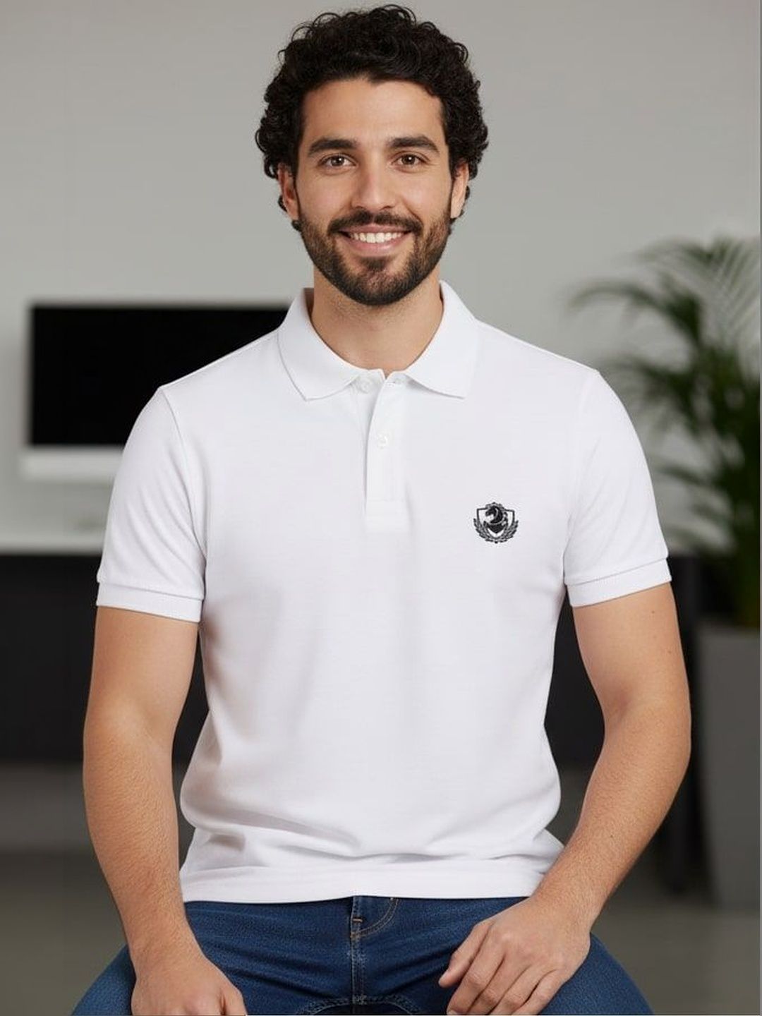DADA IMPEX Men Brand Logo Polo Collar T-shirt