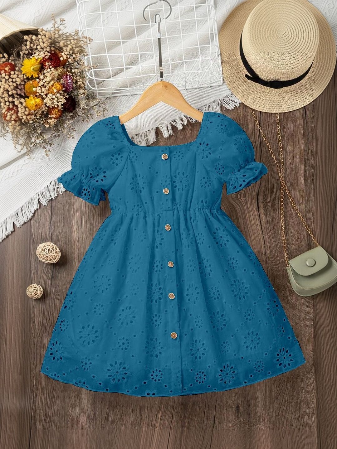 navy blue dress for baby girl Buy YK Girls Self Design Puff Sleeve Fit & Flare Dress - Dresses for Girls  37493717