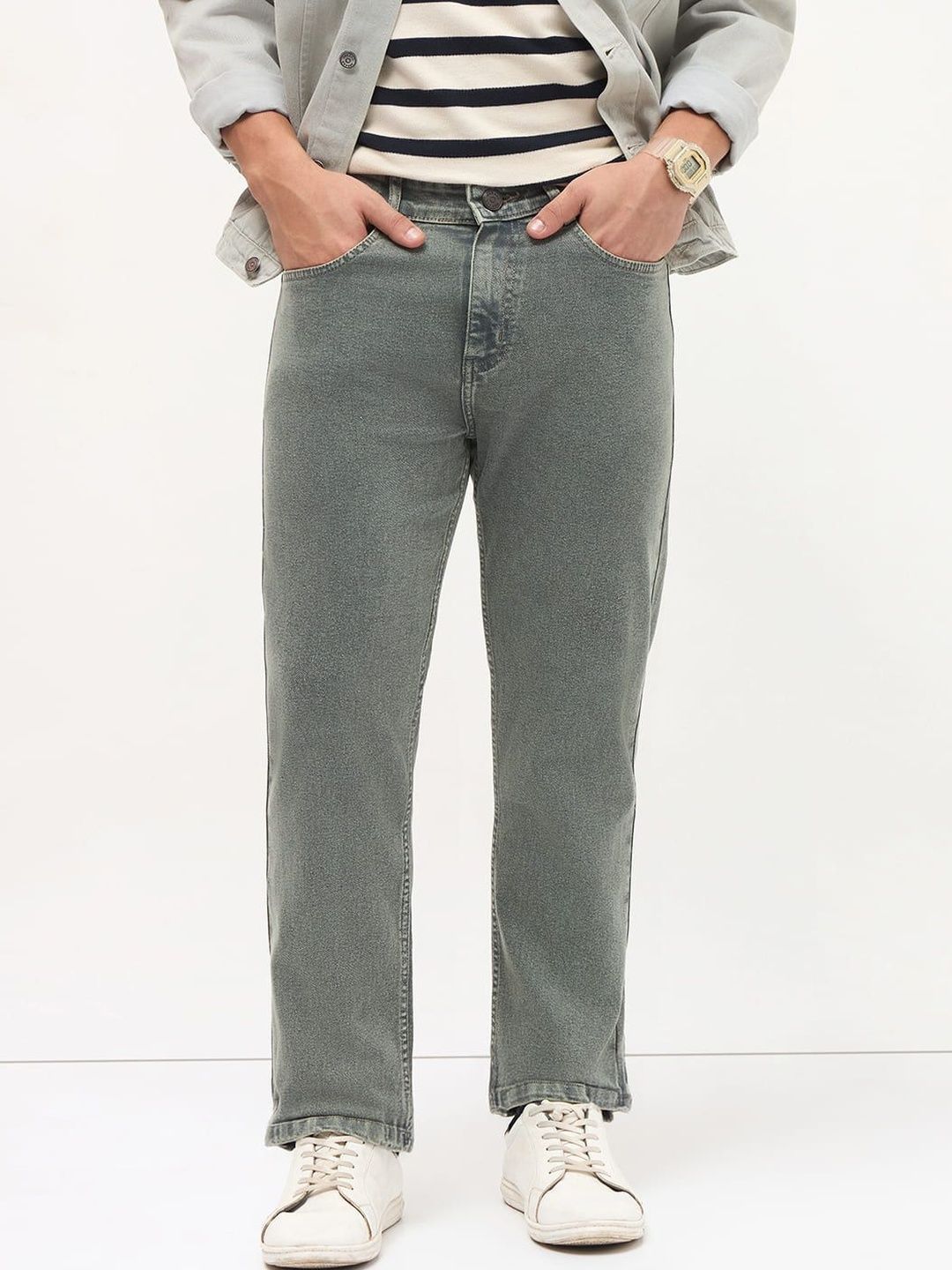 Urbano Fashion Men Regular Fit Mid-Rise Heavy Fade Stretchable Jeans