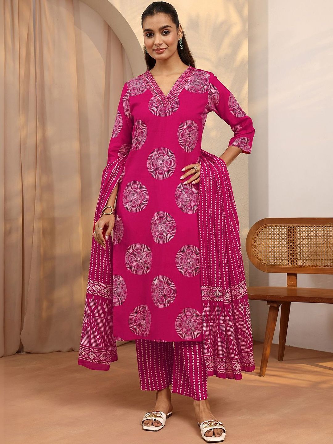 Libas Libas Women Printed Regular Kurta with Trousers & With Dupatta