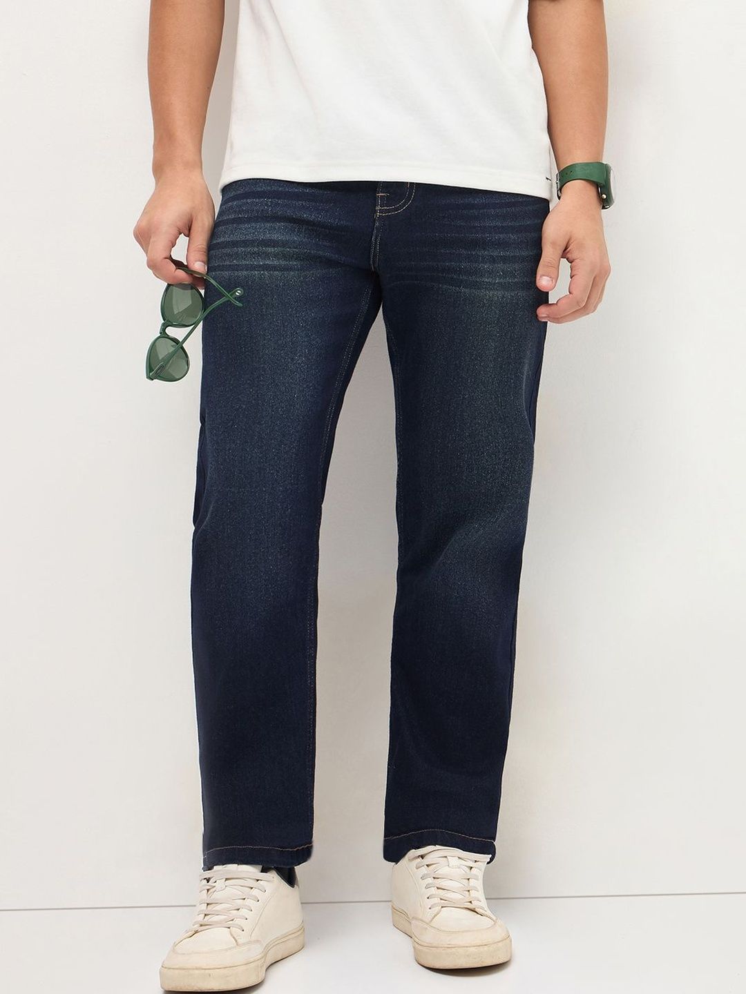 Urbano Fashion Men Regular Fit Mid-Rise Heavy Fade Stretchable Jeans
