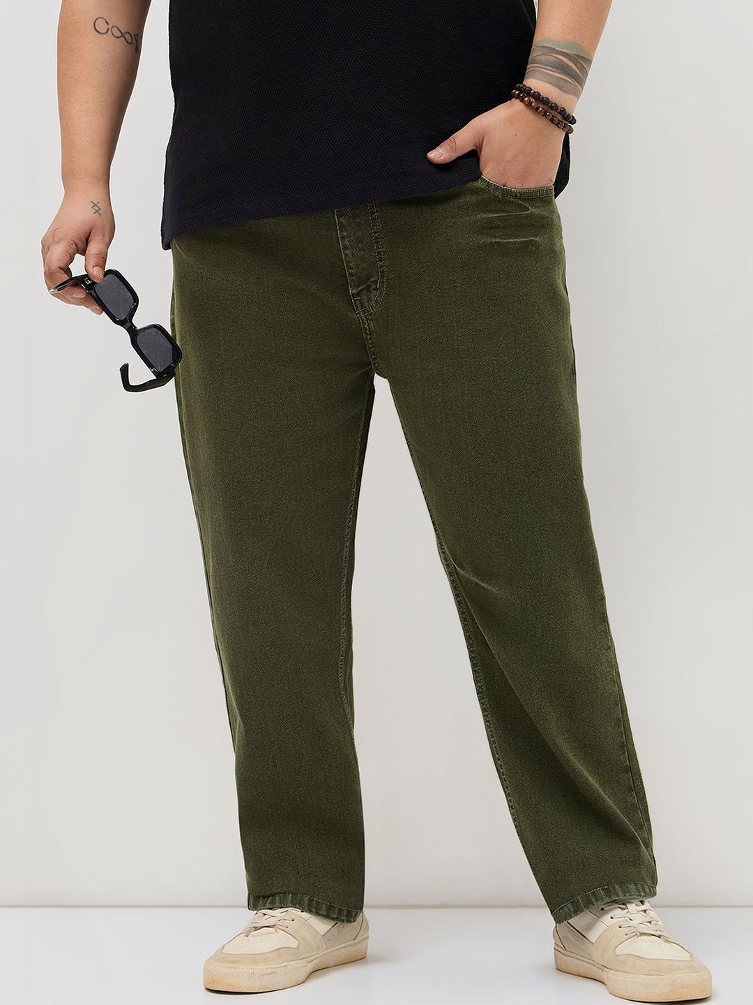 Urbano Plus Men Regular Fit Mid-Rise Heavy Fade Stretchable Jeans