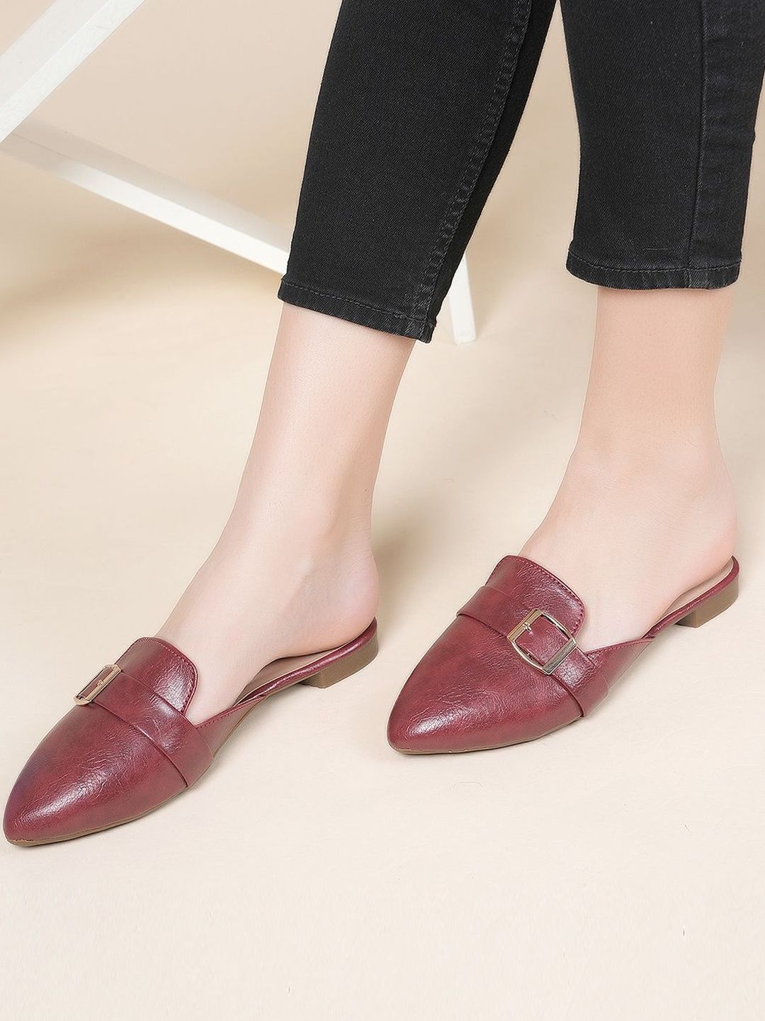 DressBerry DressBerry Women Embellished Mules with Buckles Flats
