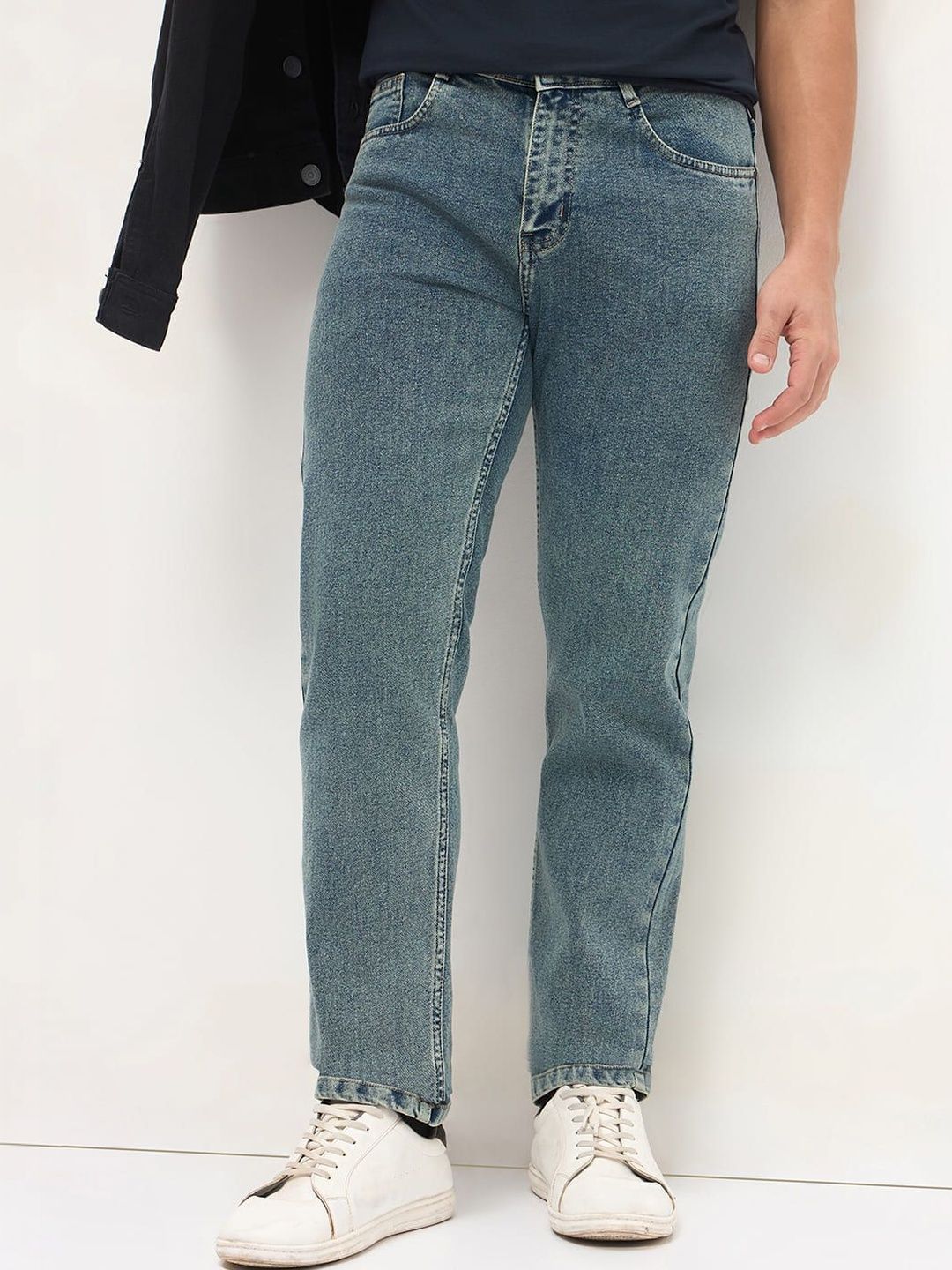 Urbano Fashion Men Regular Fit Mid-Rise Heavy Fade Stretchable Jeans