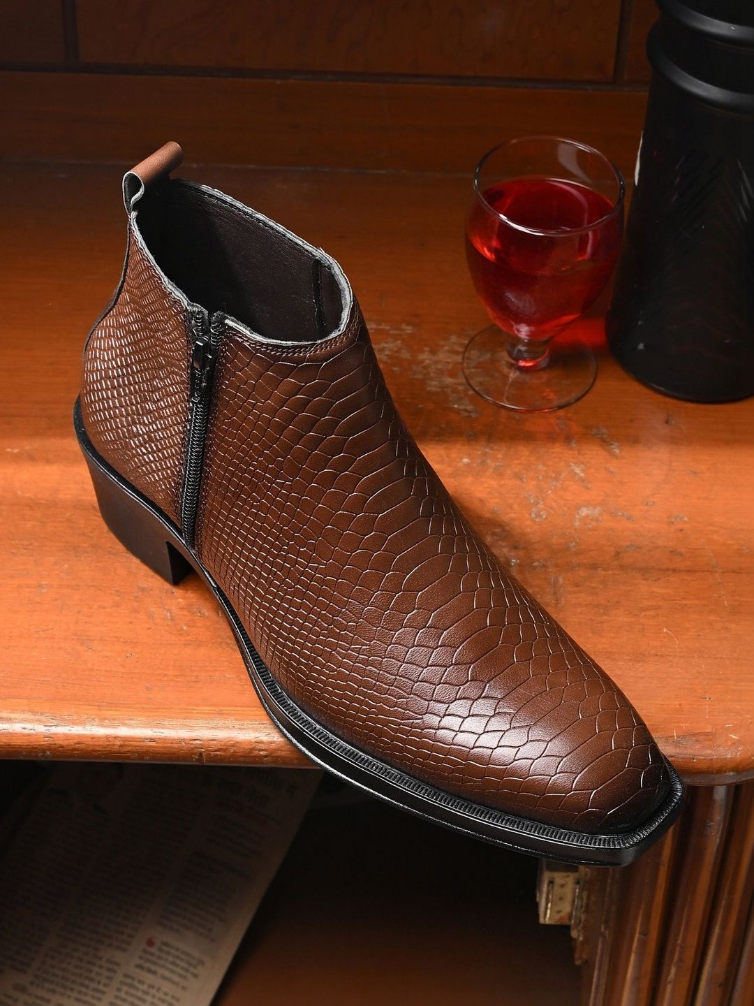 Buy The Roadster Lifestyle Co Men Square Toe Zip Chelsea Boots