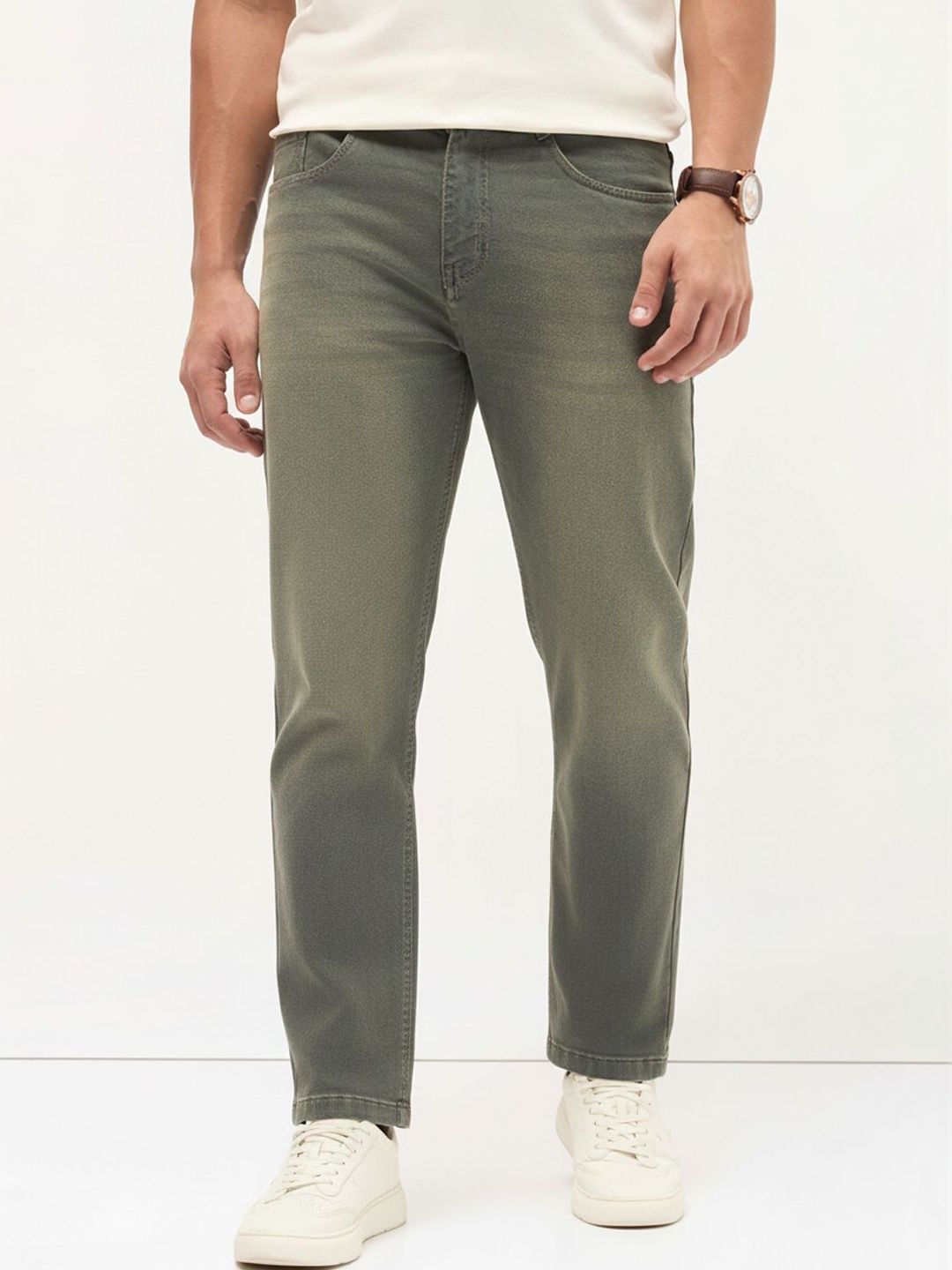 Urbano Fashion Men Regular Fit Mid-Rise Heavy Fade Stretchable Jeans