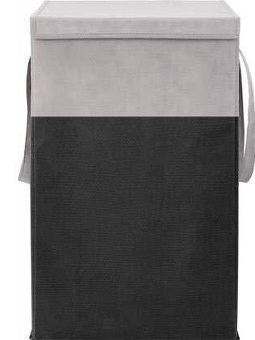 ZOVIRA Grey & Black Cotton Foldable Laundry Bag