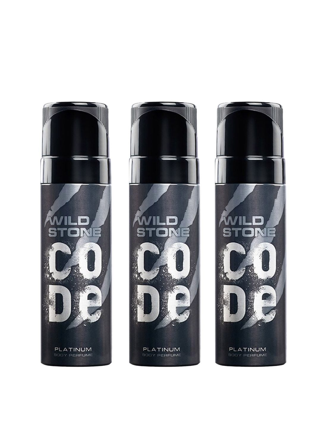 Wild stone code Set of 3 Platinum Long Lasting Body Deodorant Perfume - 150 ml each