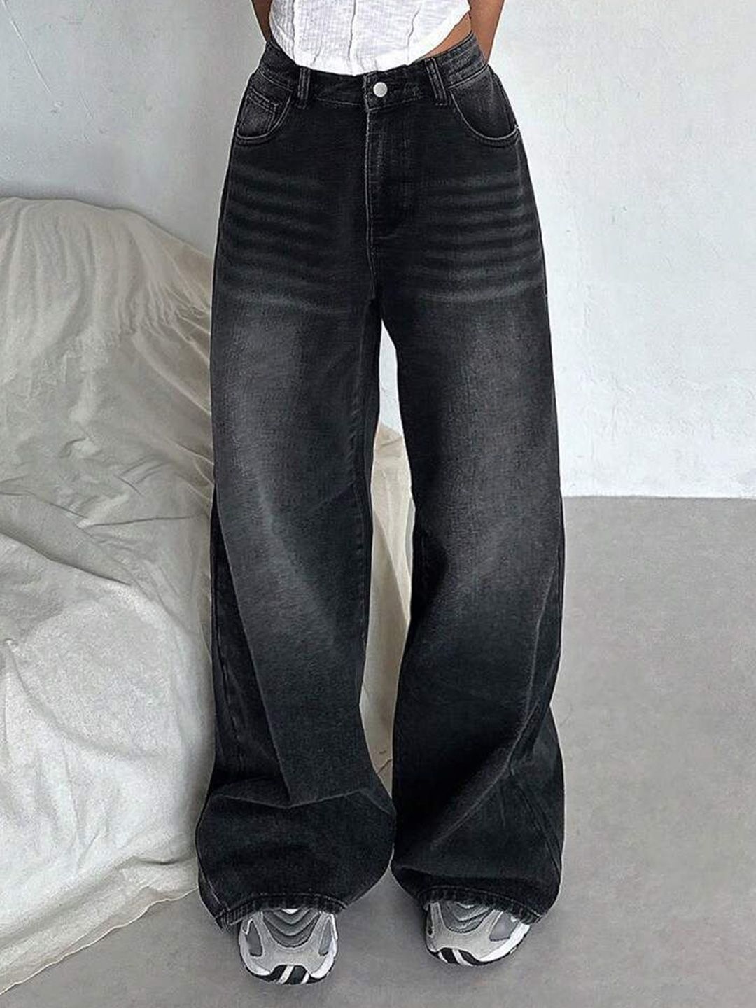 HUNTER & HAYES Women Wide Leg High-Rise Light Fade Jeans