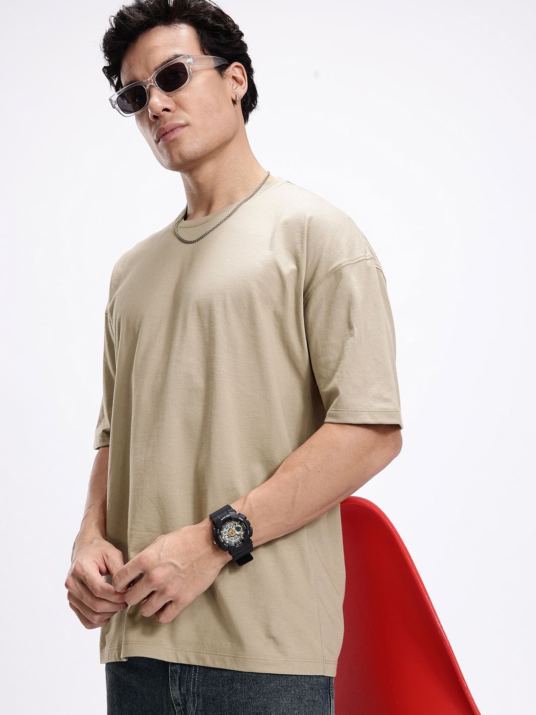 Pure Cotton Oversized T-shirt Kook N Keech Drop-Shoulder Sleeves Pure Cotton Oversized T-shirt