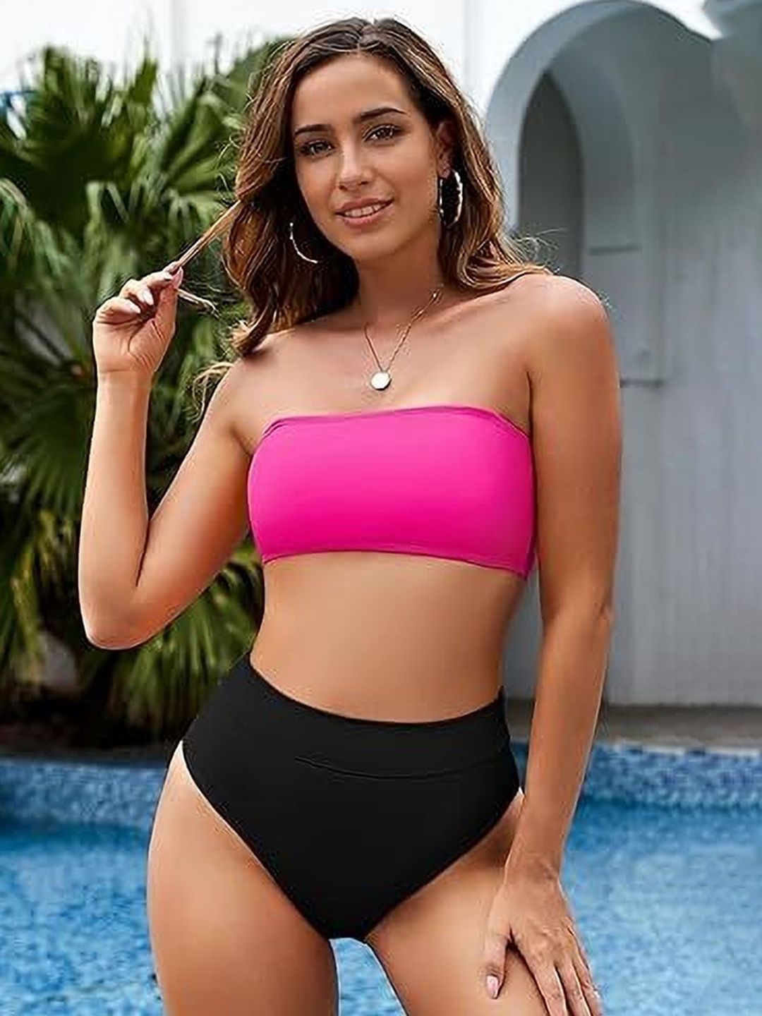 tildosac Shoulder Straps Neck Stretchable  Swim Bikini Set