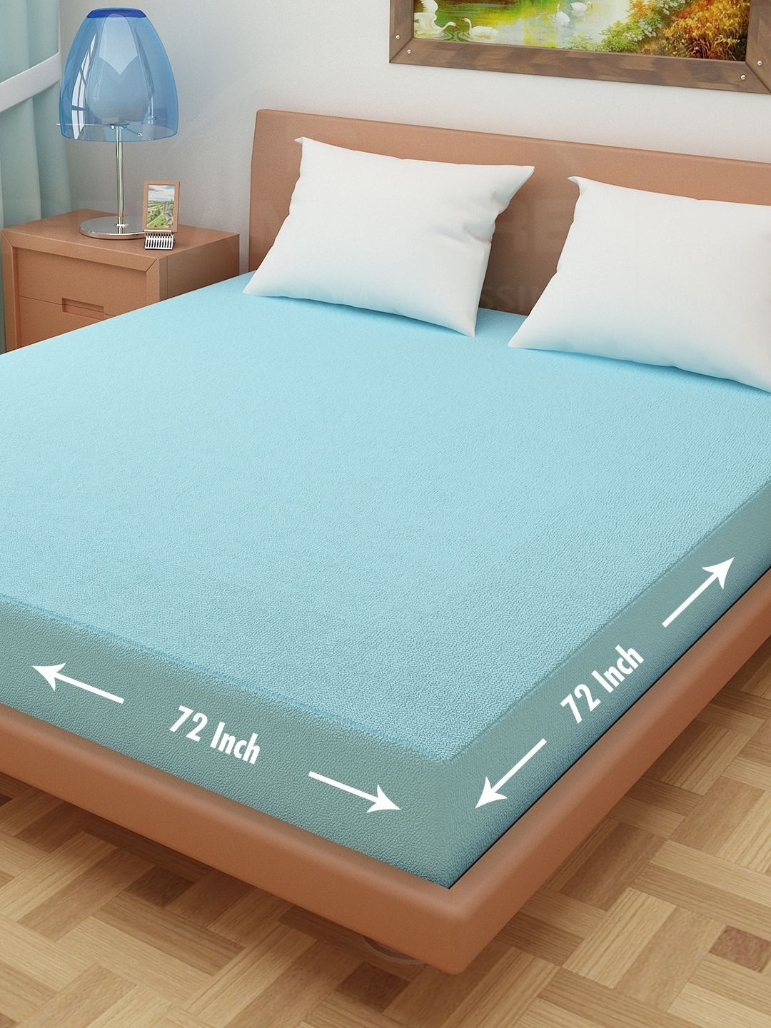 DREAM CARE Turquoise Blue Terry Water Resistant Mattress Protector
