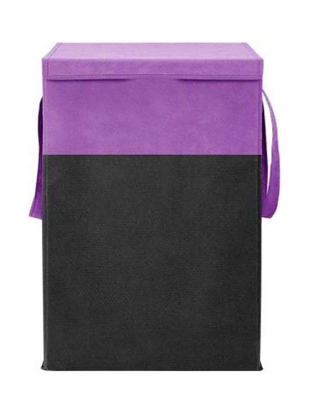 ZOVIRA Purple & Black Printed Cotton Laundry Bag