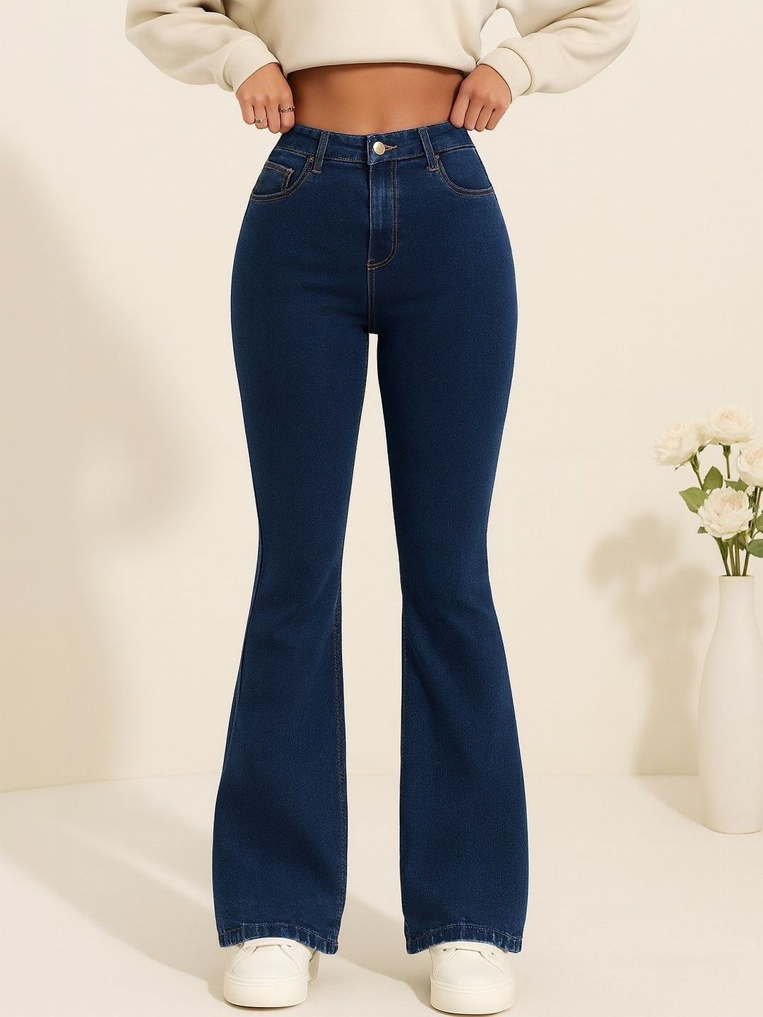 KASHIANXSTYLE Women Comfort Bootcut High-Rise Stretchable Jeans