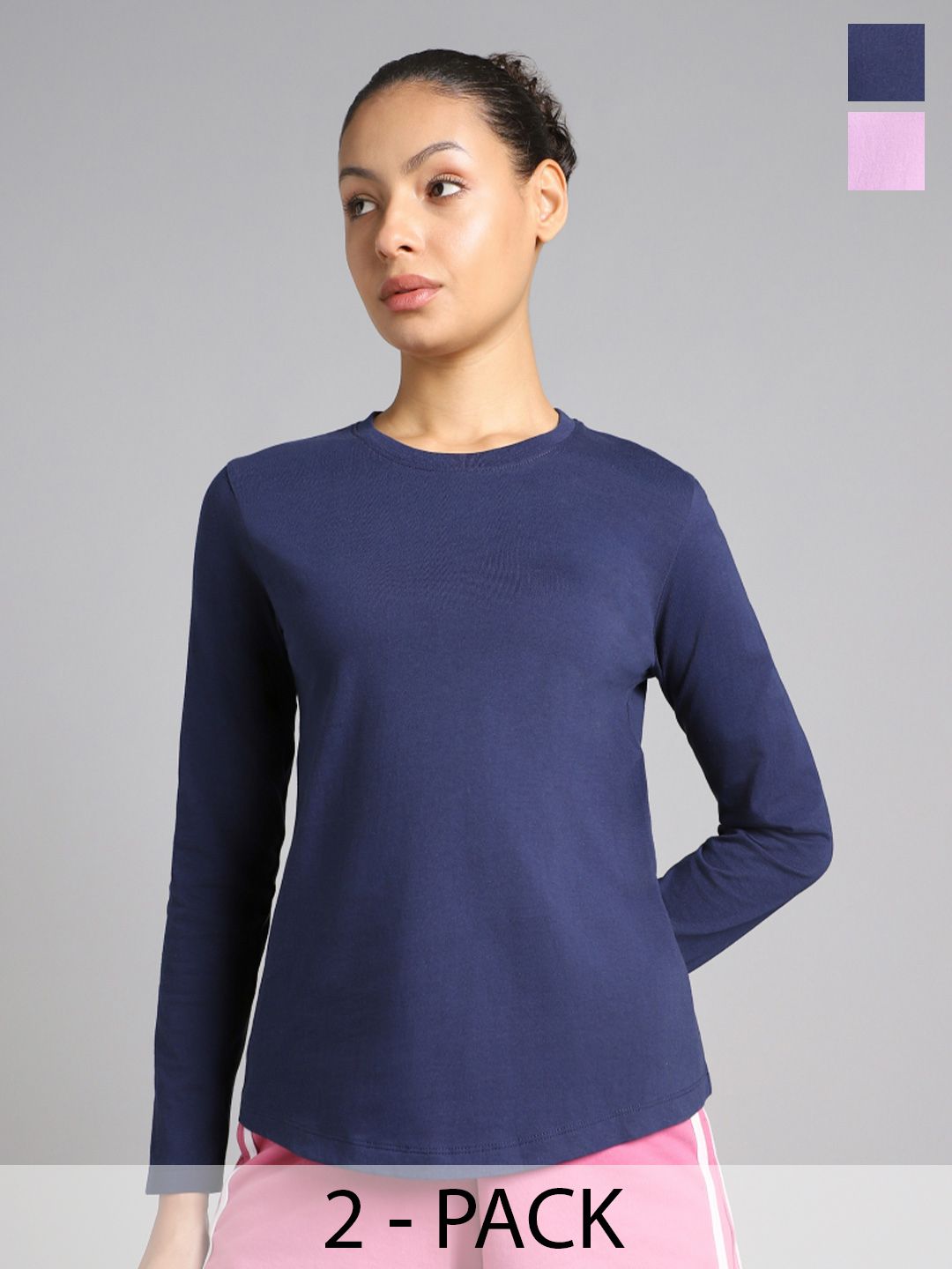 Buy CULT Women's Essential Cotton Pack of 2 Full Sleeve T-Shirts