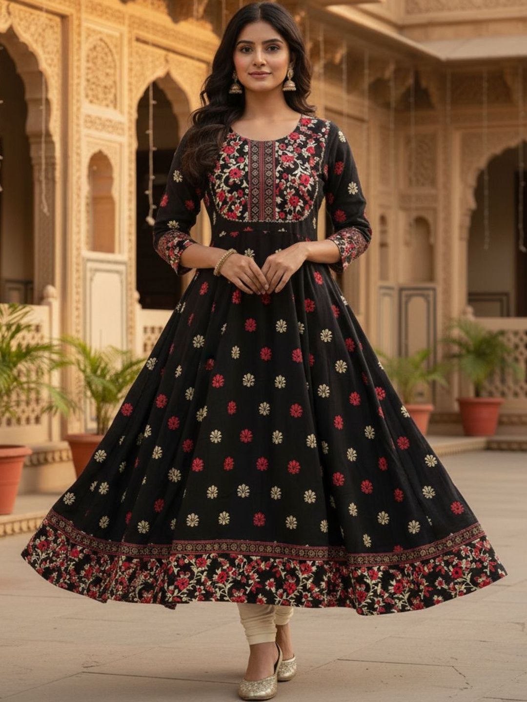 ETZIN Anarkali Ethnic Dresses