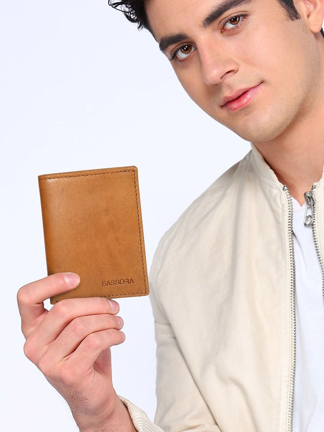 Sassora Men Leather Two Fold Wallet