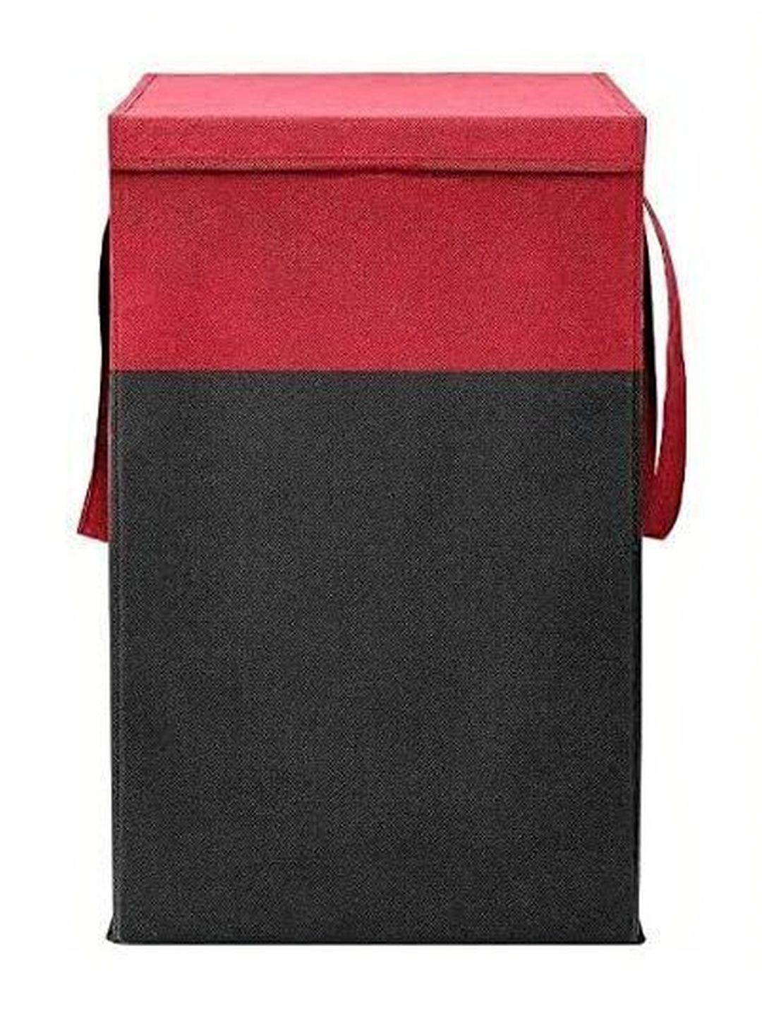 ZOVIRA Red & Black Printed Cotton Foldable Laundry Bag