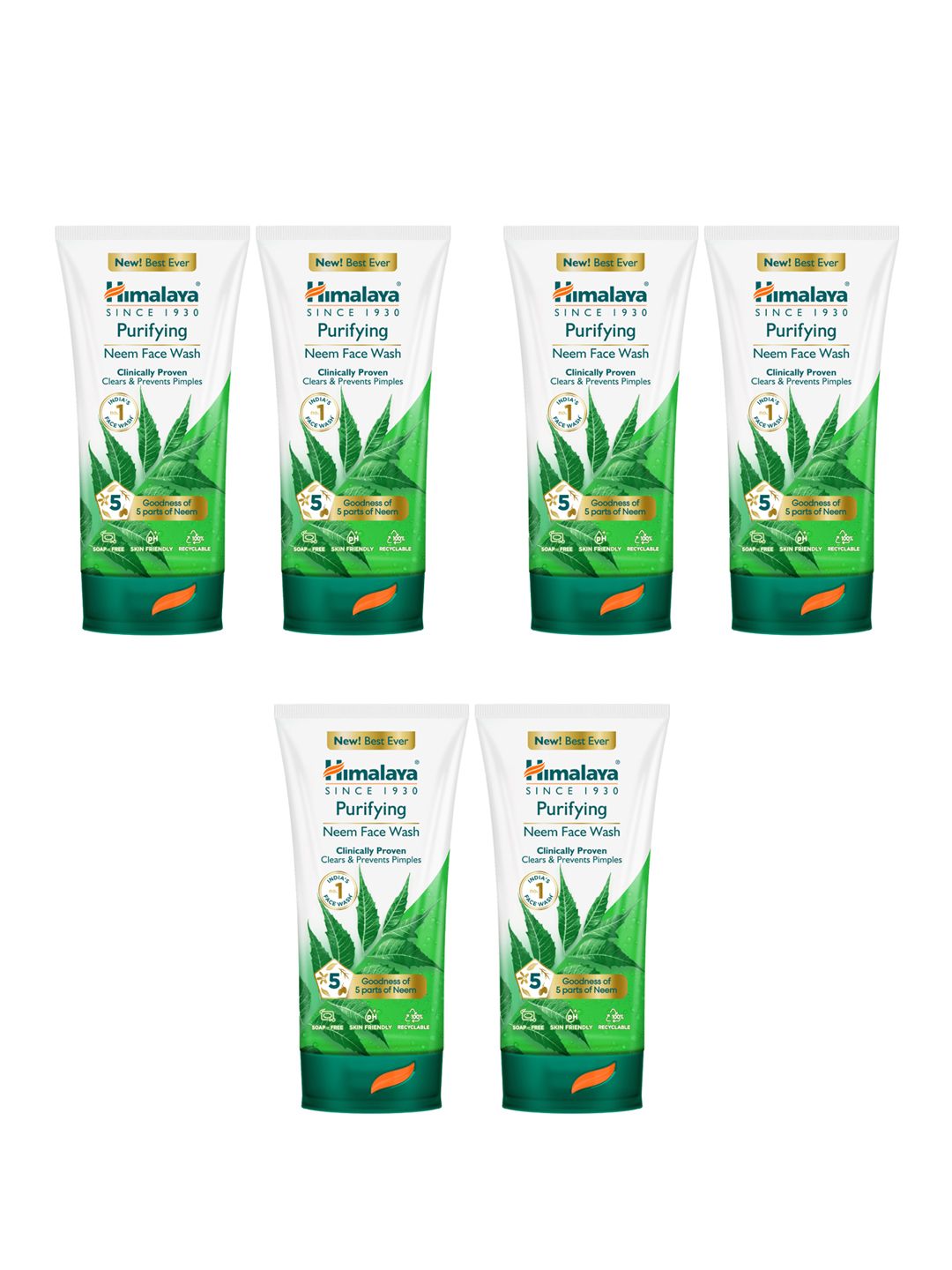 Himalaya Himalaya Set of 6 Purifying Neem Face Wash - 150ml each