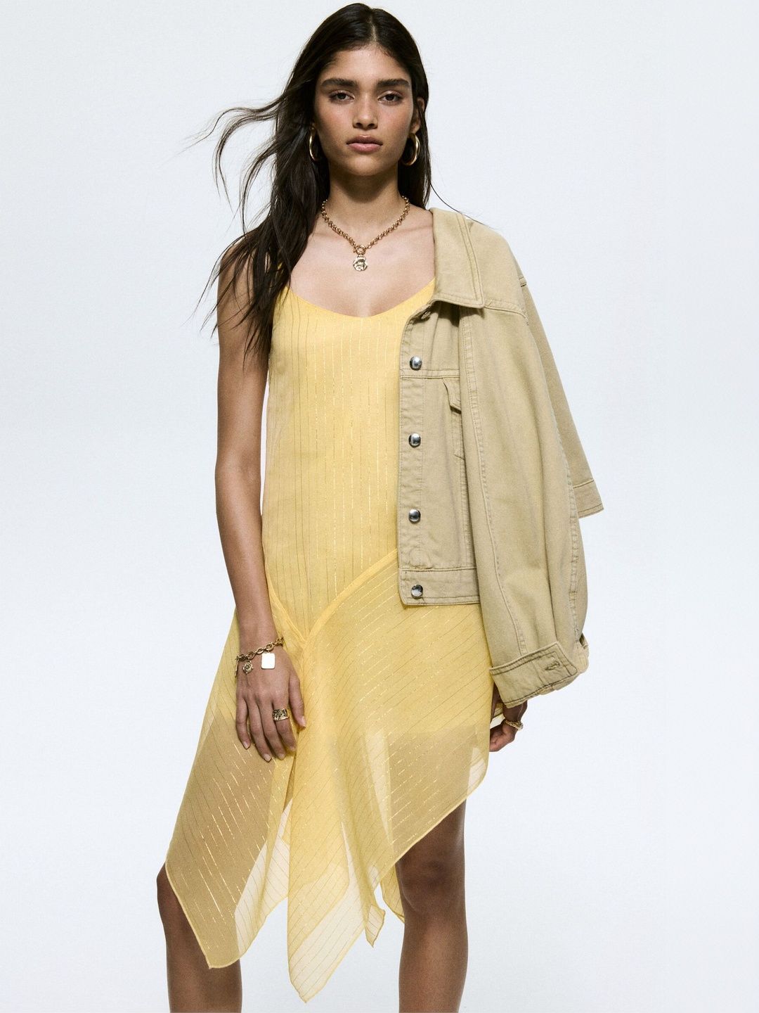 H&M H&M Exclusive Collection Yellow Shimmering Strappy Dress