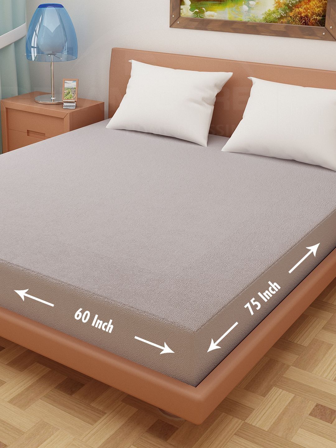 DREAM CARE Grey Terry Water Resistant Mattress Protector
